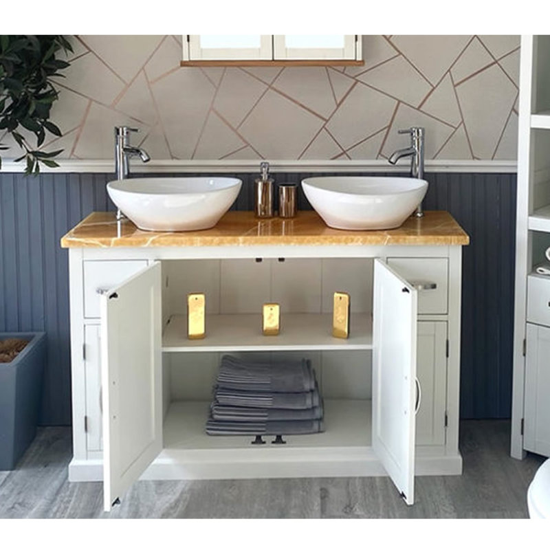 Arguelles 1230 mm Freestanding Double Vanity with Vessel Ceramic Basin