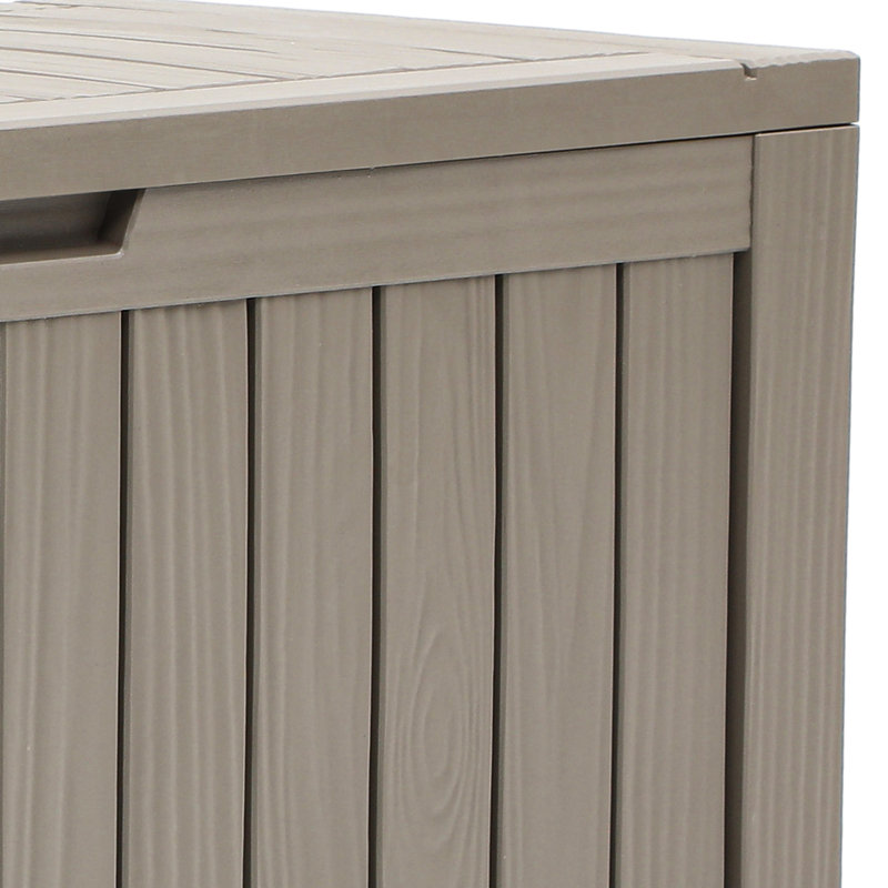 Balconera 114.7cm W 270L Resin Lockable Deck Box with Wheels, Light Brown