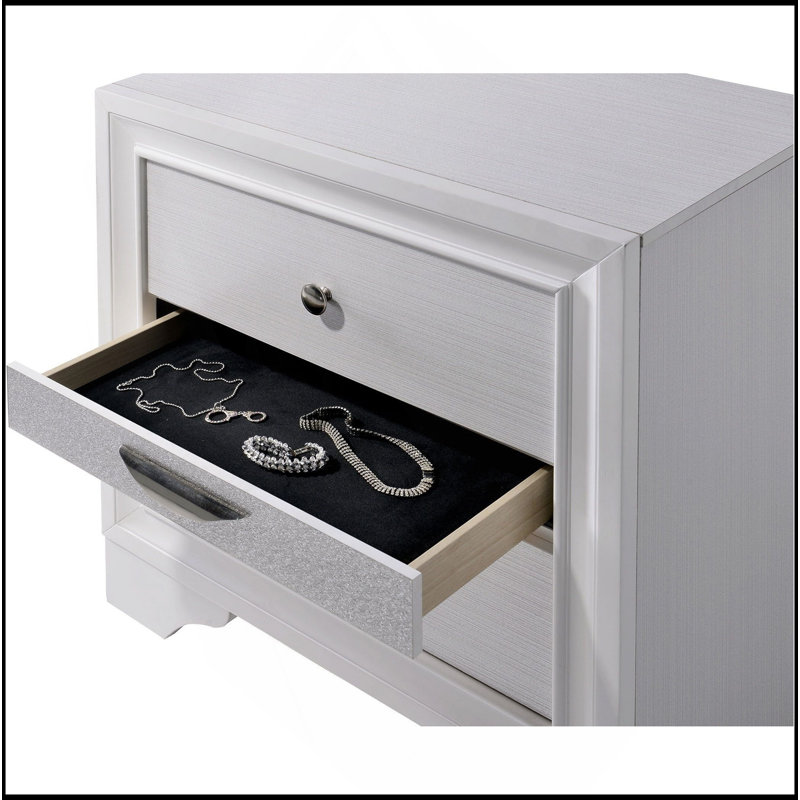 Table de chevet contemporaine 1Pc, Blanc