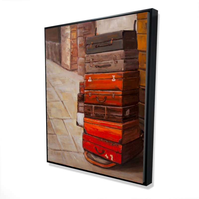 Old Traveling Suitcases Print On Canvas