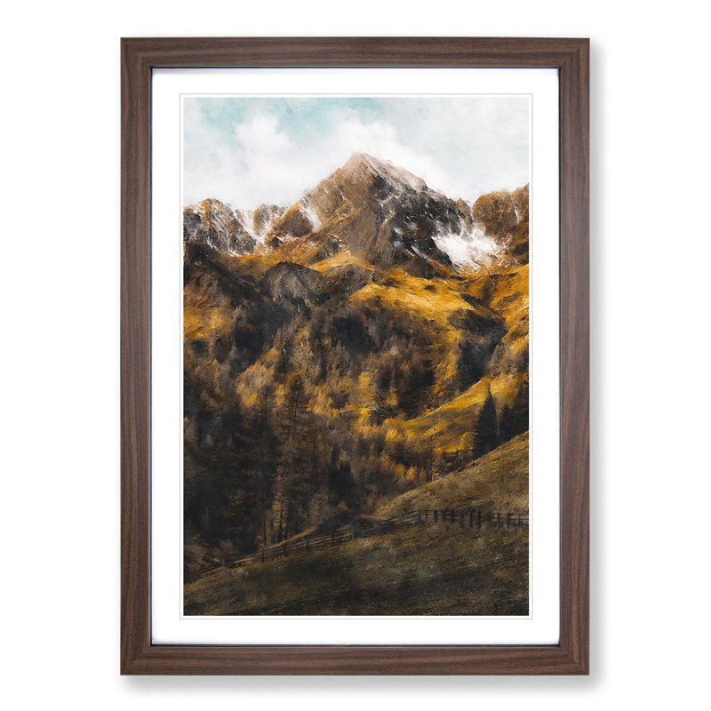 Mountain in Lappach Italy - Framed Print, Walnut Framed, 48cm H x 36cm W x 2cm D