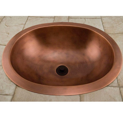 19" Darien Copper Oval Drop-In Bathroom Sink