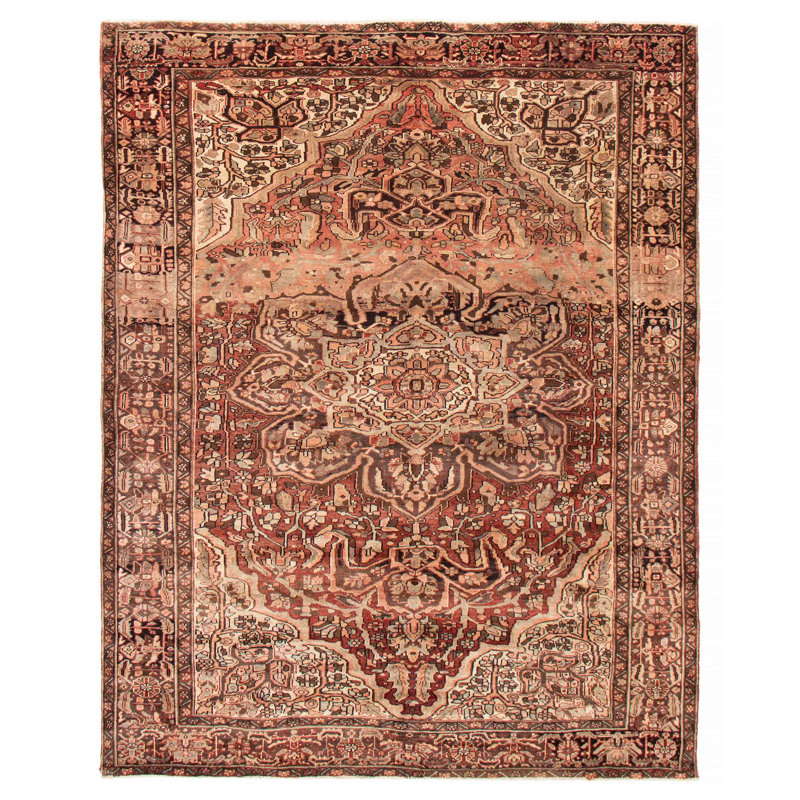 Tapis unique en laine de 8 pi 9 po x 11 pi 2 po brun Nanok