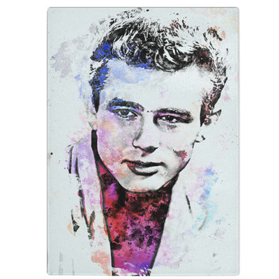 Glass James Dean in Abstract Chopping Board