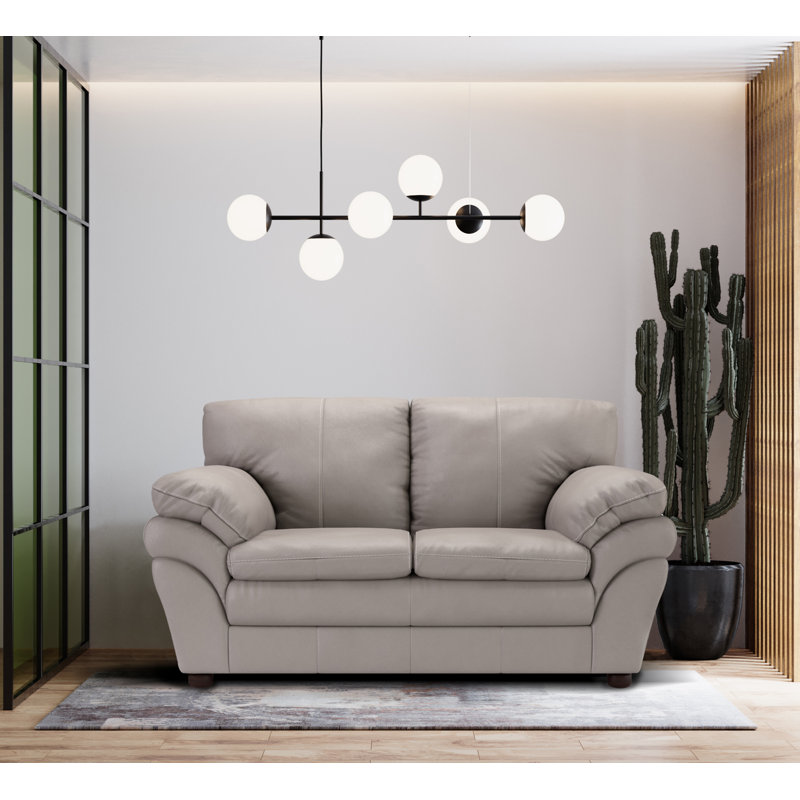 Naheda Leather 65'' Reception Loveseat