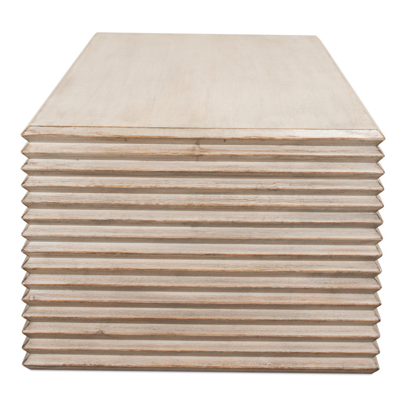Solid Wood Coffee Table, Stone Gray