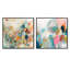Ensemble de 2 collages carrés roses et bleus Minimalims Fludity-2093758795-2093758794