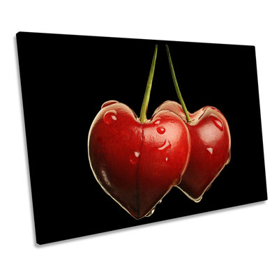 Cherry Heart Kitchen Fruit - Wrapped Canvas Print