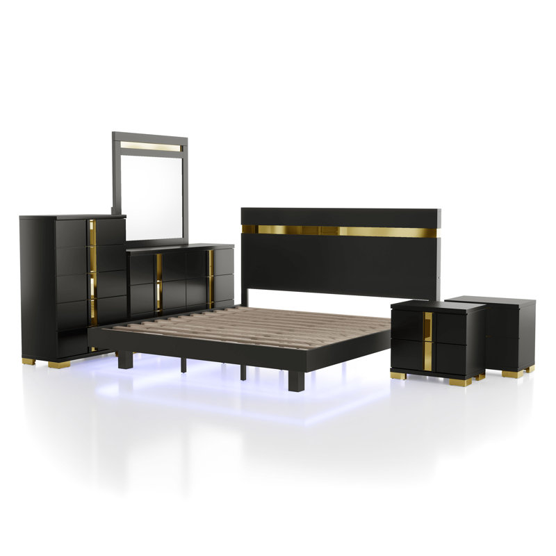 Clemson 6-Piece Bedroom Set, Queen, Black