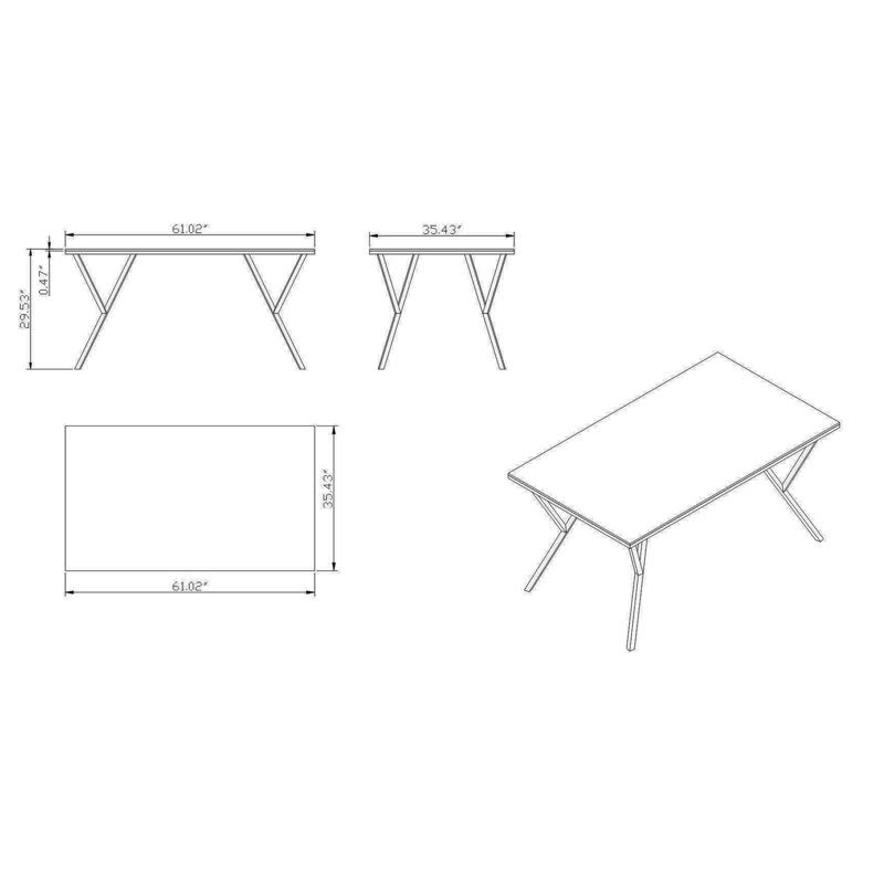 Abkarian Modern Starphire Glass Top Dining Table