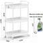 Chariot de rangement à 3 niveaux avec roulettes verrouillables - Organisateur polyvalent pour la salle de bain, la cuisine, la chambre à coucher, la salle de bricolage et les espaces étroits-115124839