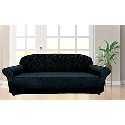 (75 x 110 po) Housse pour canapé extensible - Noir