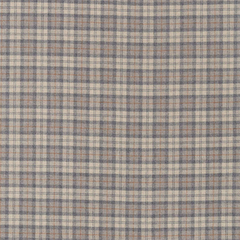 Fenton Check Fabric, Gray/Cinnamon