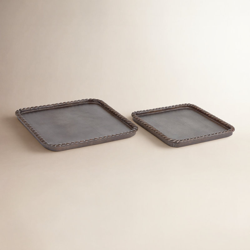 Solid Wood Decorative Tray, Brown