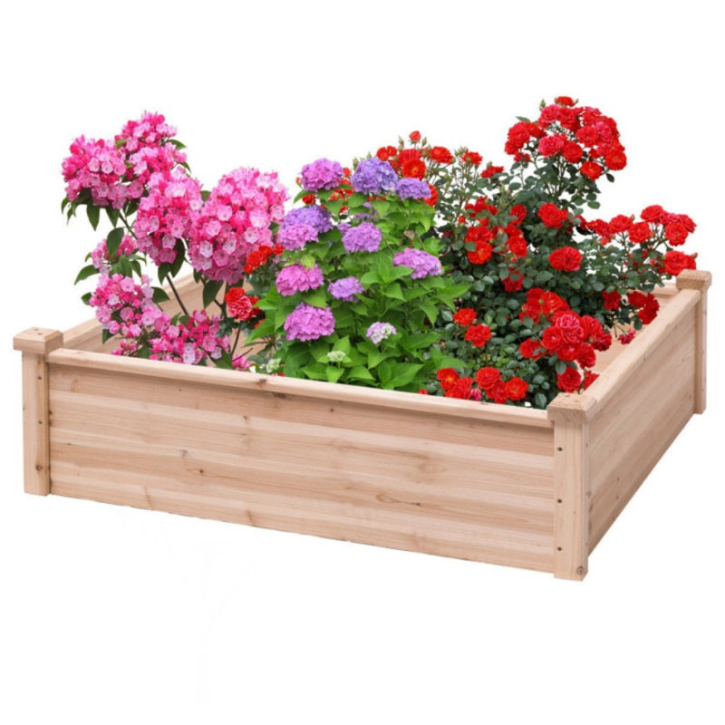 Lit de jardin surélevé en bois 3 pi x 3 pi Bolling