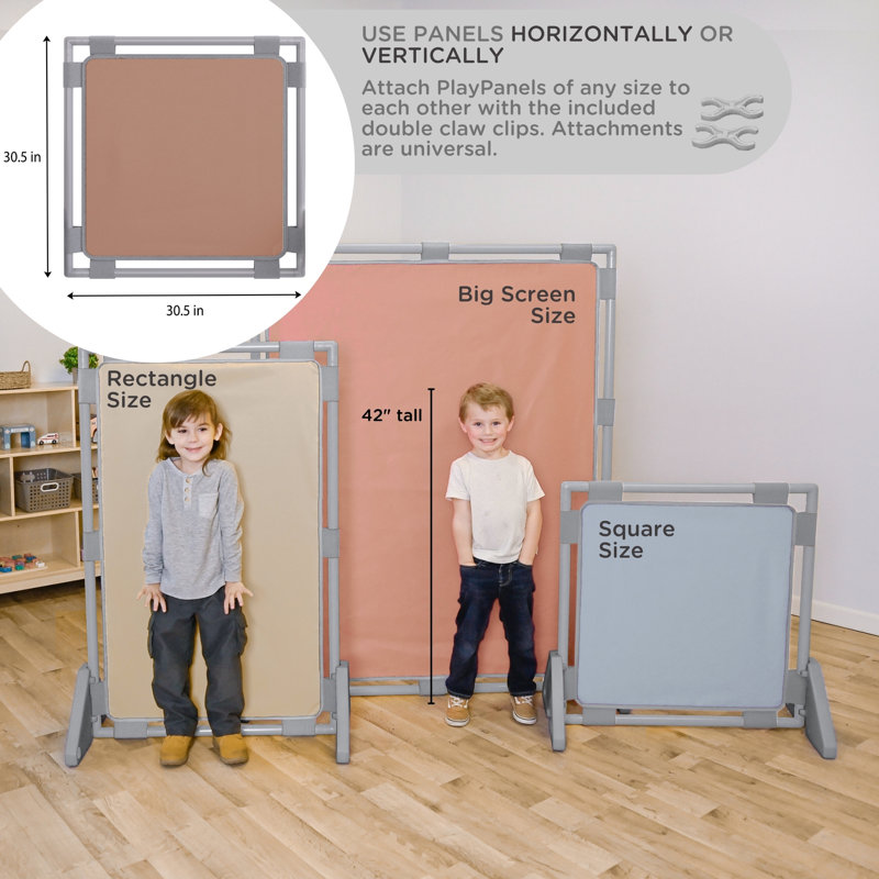 Playpanel carré - ensemble de 5 - éléments, Bleu / brun clair / rose / gris