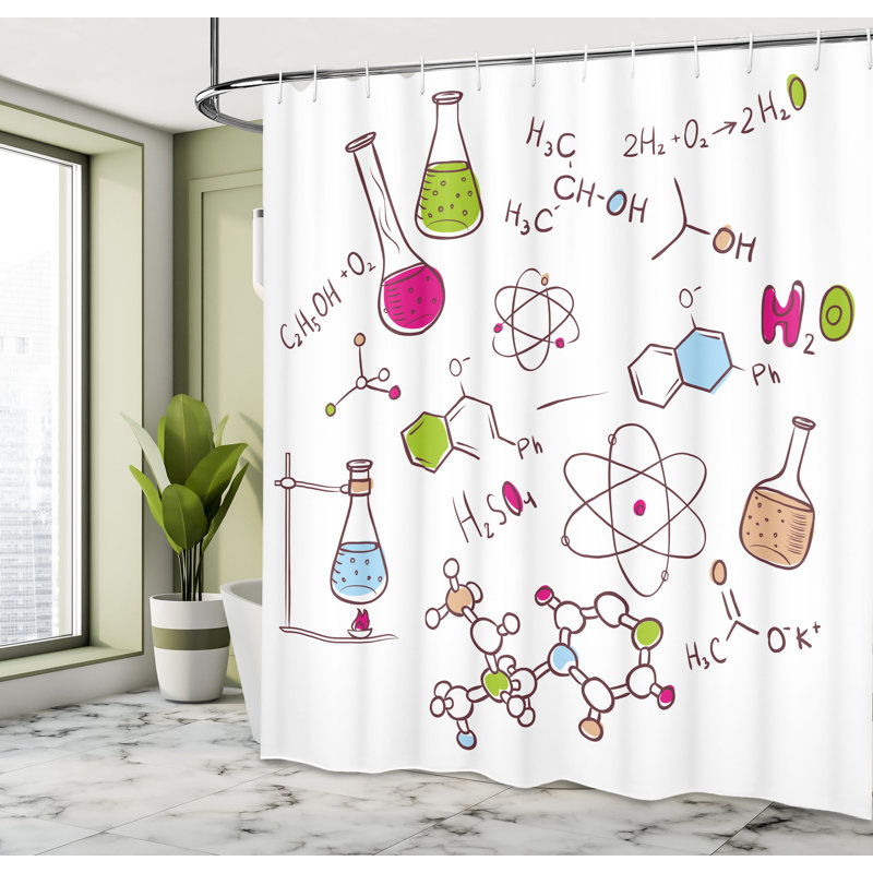 Shower Curtain with Hooks Included, 75"H x 69"W
