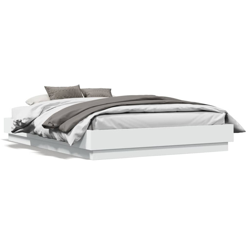 Vidaxl Bed Frame Engineered Wood, White, Small Double (4')