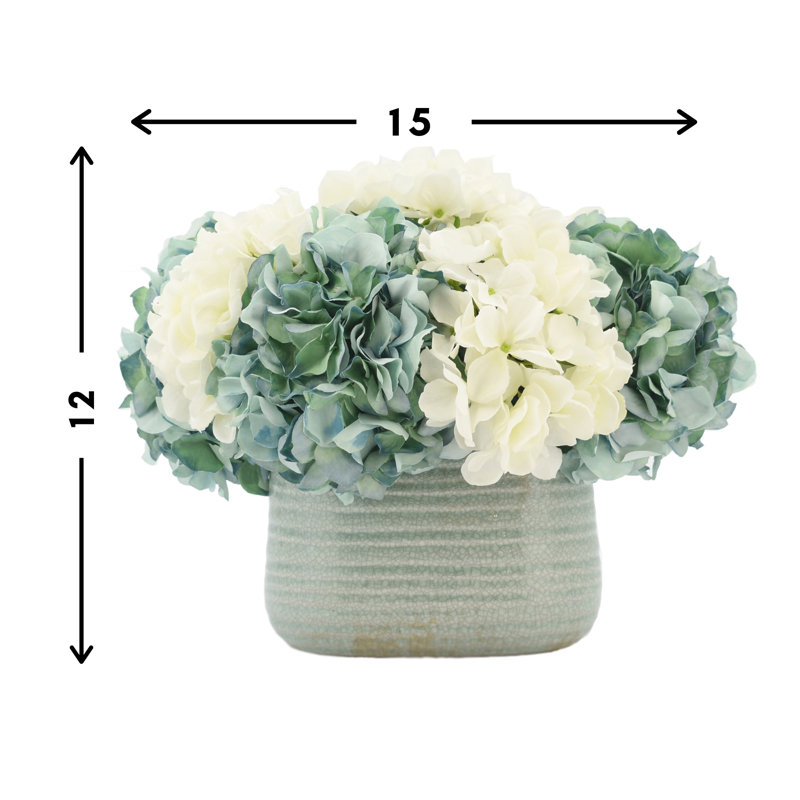 Hydrangea Arrangement in Oval Pot