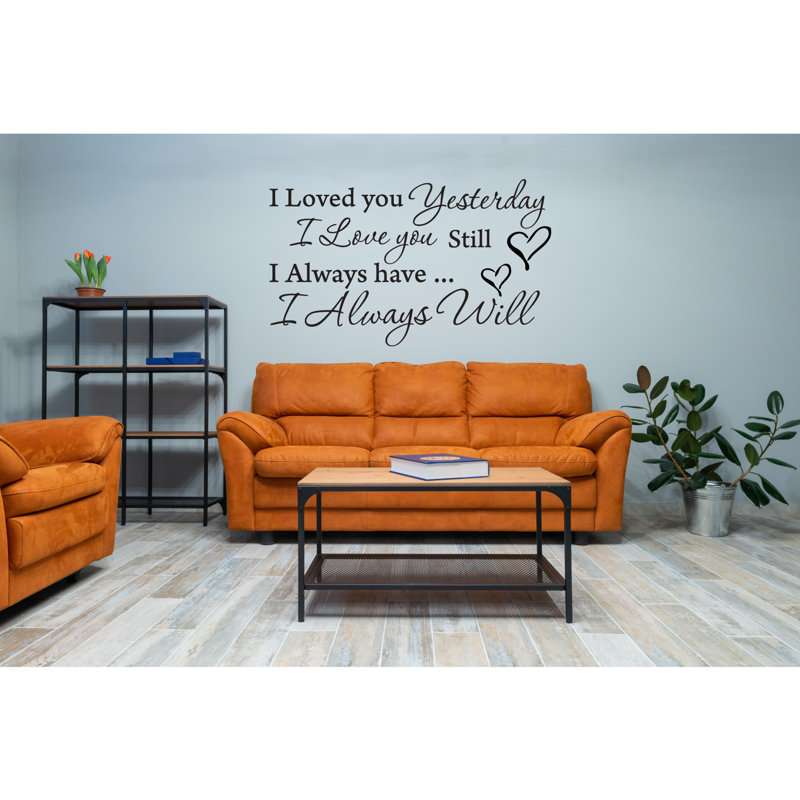 Art mural en vinyle «I Love You Y 39, H 22 po x l 38 po x P 1 po, Noir