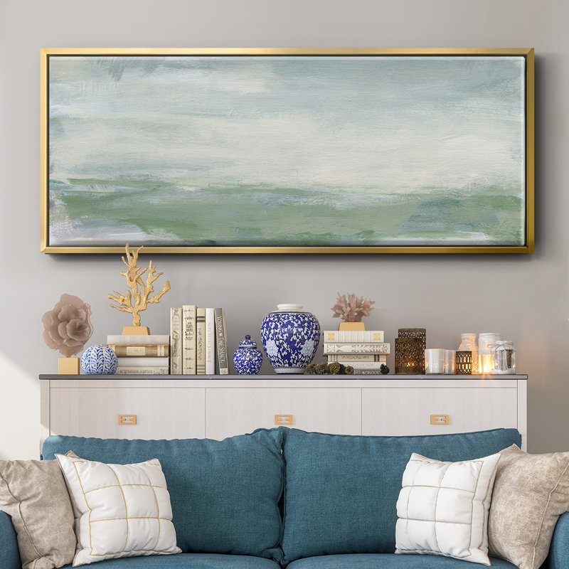 Coastal I- Framed Canvas, 20" H x 50" W