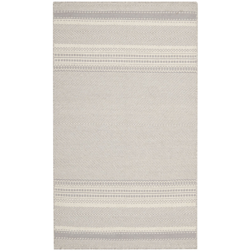 Tapis géométrique en laine tissé à la main Esteves, Rectangle 2 pi 6 po x 4 pi