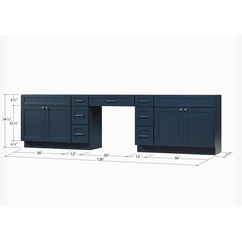 126 Base de meuble-lavabo double 126 seulement, Bleu