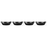 Le Creuset Enameled Cast Iron Set Of 4 Mini Oval Bakers, 1/3 Qt. Each, Matte Black