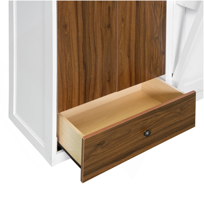 Lit escamotable mural avec placard, tiroirs et table Murphy, Lit double
