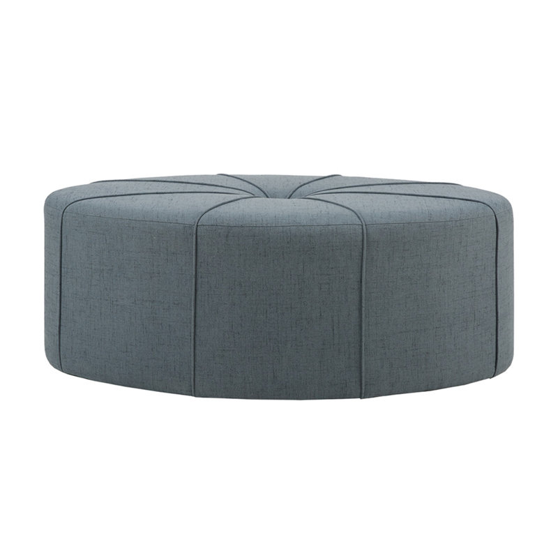 Repose-pieds rembourré Nicle, Bleu, H 18 po x l 48,5 po x P 48,5 po