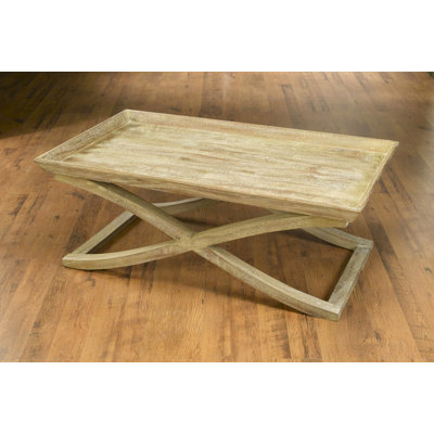 Vermont Solid Wood Cross Legs Coffee Table with Storage