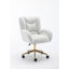 Chaise de bureau pivotante en tissu Teddy