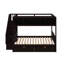 Lit superposé simple au dessus d'un lit double avec tablettes, escalier de rangement et 2 tiroirs pour enfants-95924765