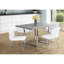 Table de salle à manger, rectangulaire, 60 po, cuisine, salle à manger, stratifié gris, métal chromé, contemporain, moderne