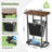 Narrow End Tables With Magazine Rack Mesh Shelves, Small Side Table With Storage, Bedside Couch Table Skinny Nightstand, Rustic Brown