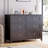 Grey 6 Chest Of Drawer Dresser, Modern Dresser With Deep Drawers And Nickel Round Handle, Wood Organizer Storage Cabinet For Bedroom, Living Room, Hallway-1643700480