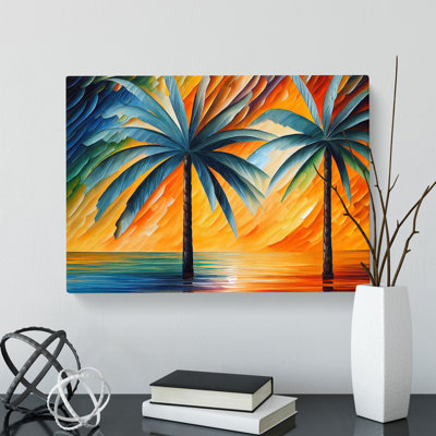 Palm Tree Painting Vol.6 Abstract - Wrapped Canvas Graphic Art