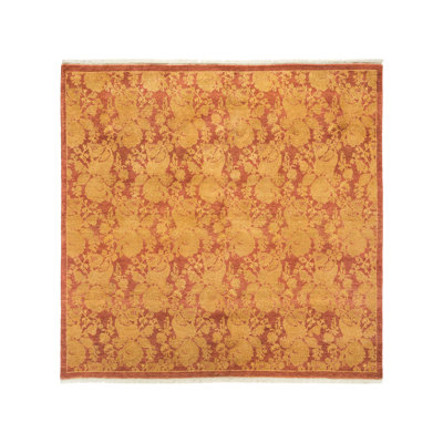 Tapis unique en laine noué à la main 4 pi 7 po x 4 pi 9 po nouvel âge Rowyn