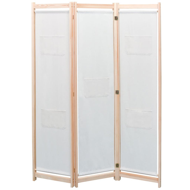 Rizzo 170cm H Folding Room Divider, Cream, 3, 120 x 170cm