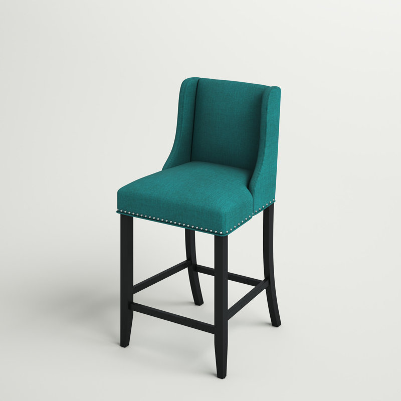 Tabouret de bar Modway Baron, Tissage bleu sarcelle, Tabouret de comptoir (assise à une hauteur de 26,, 1