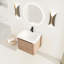 Meuble-lavabo moderne de 24 po avec lavabo en céramique blanc, porte à fermeture en douceur et surface de rangement résistante à l'eau Scratch