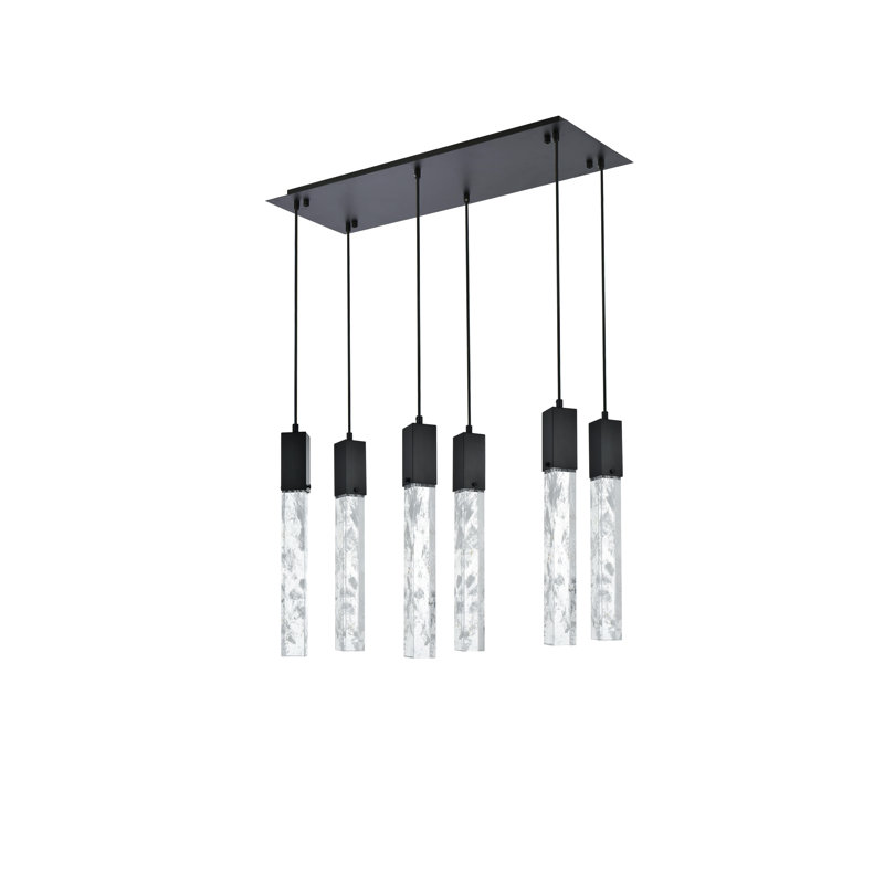 Luminaire suspendu noir Aurora 32 pouces, Noir