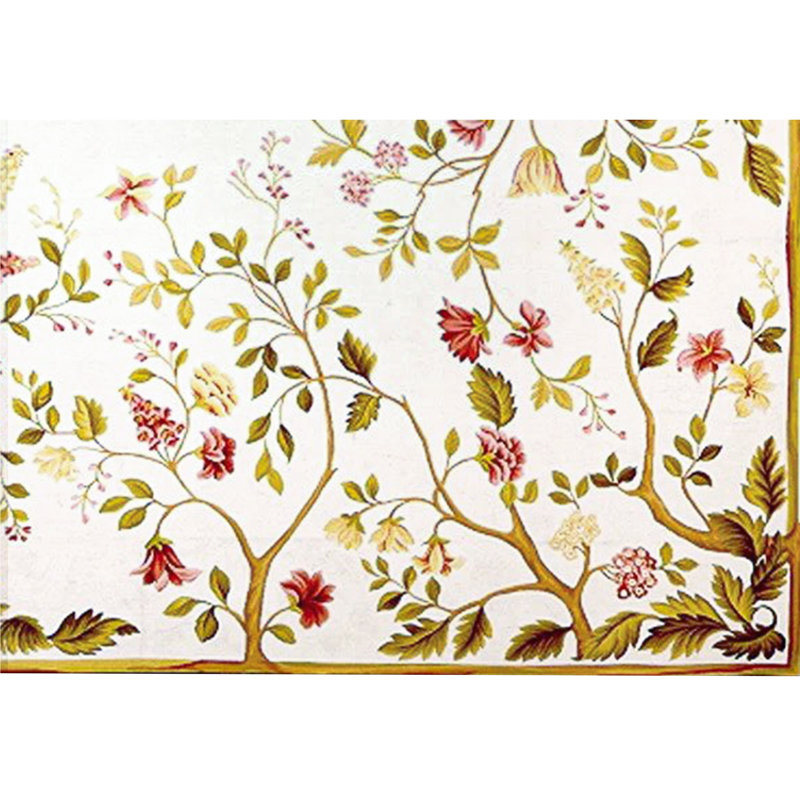 Needlepoint Azm Wool Floral Area Rug, Rectangle 13'11" x 19'