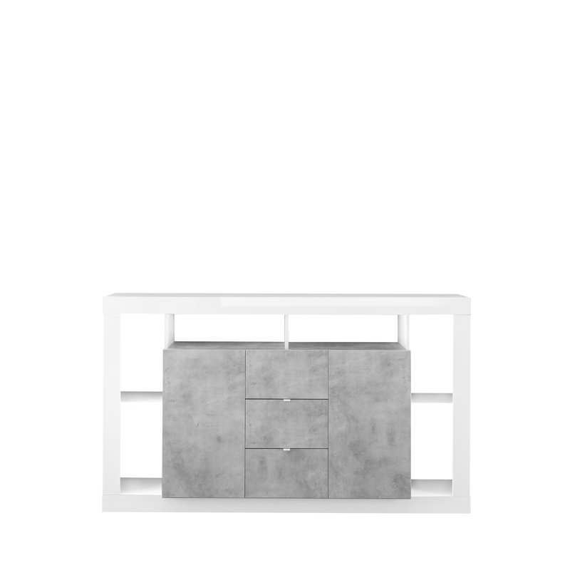 Adalgiso 172cm Sideboard, White Gloss/Concrete Grey