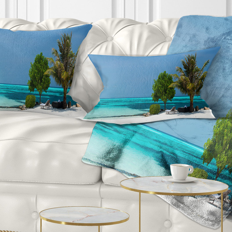Plage avec sable blanc et eau turquoise - Coussin Sea & Shore