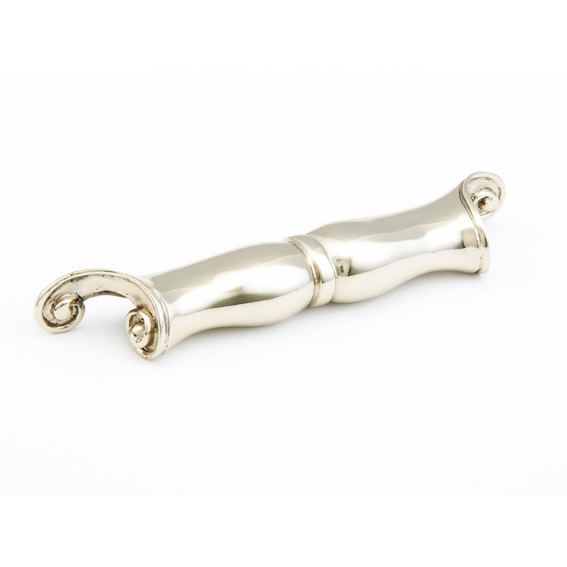 French Court Novelty Pull, White Brass