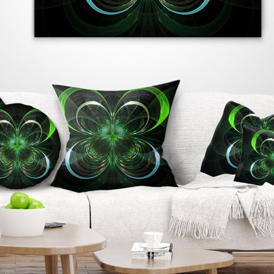 Coussin imprimé floral vert