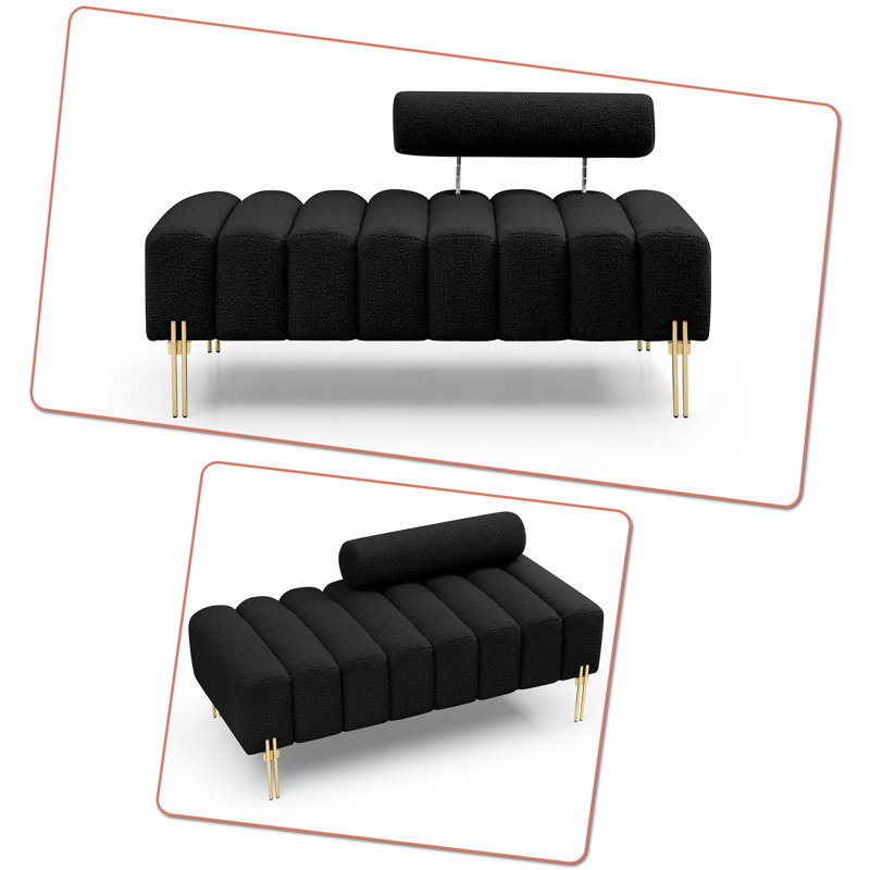Kersty Upholstered Bench, Black