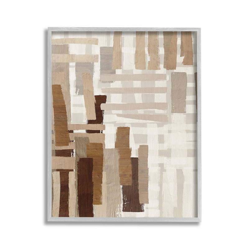 "Brown Crosshatched Motif" par Amber Sterling sur toile, H 16 po x l 20 po