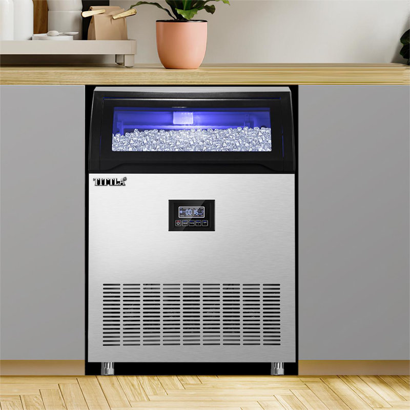 24.3 In. 260 Lbs. Built-in Ice Maker with 55 Lbs. Storage Bin, Flip-Up Door, Scoop, and Water Filter in Stainless Steel